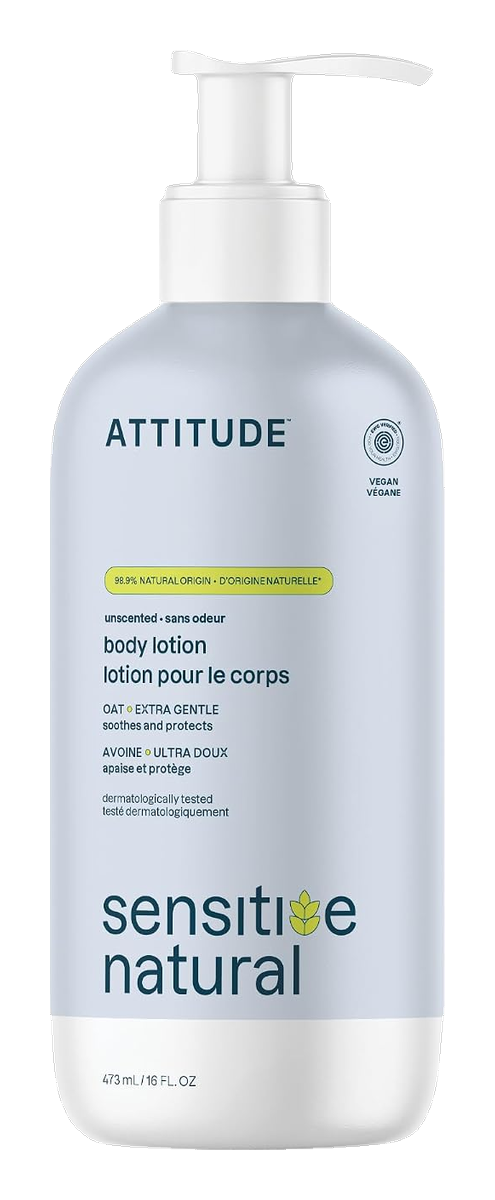 ATTITUDE Face & Body Lotion for Sensitive Skin, Unscented